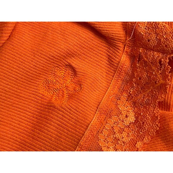 Y2K Orange Lace Trim Cami Tank Top Retro Festival 2000s Vintage Style Fallcore - Picture 5 of 5